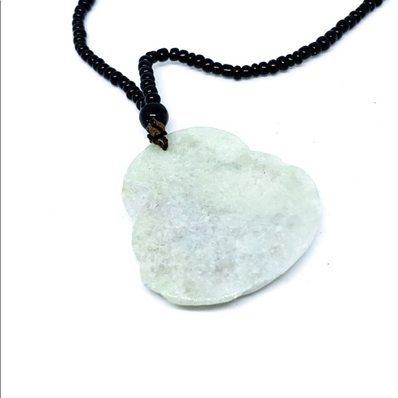 Buddha Natural Grade A Jade On Black Bead Necklace - Picture 4 of 7